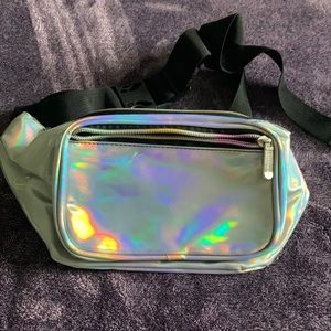 Sojourner silver metallic waist bag